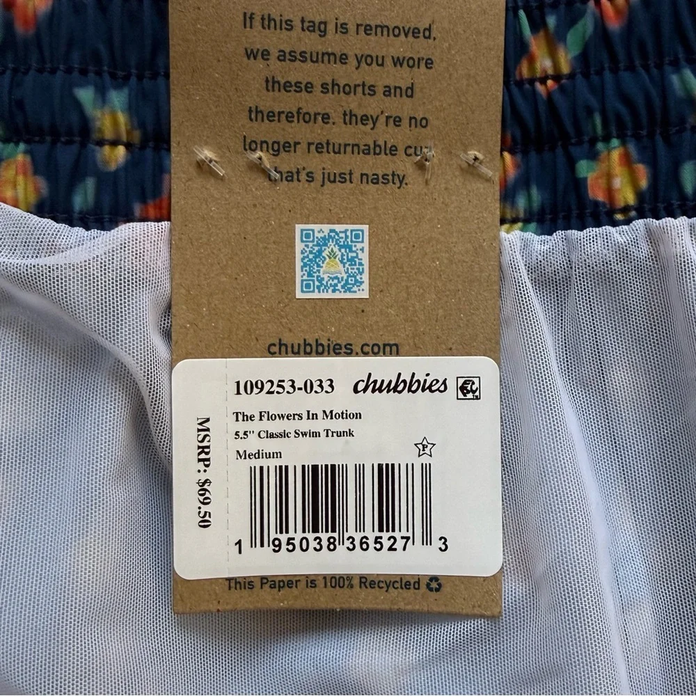 Chubbies Mens “Flowers In Motion” 5.5